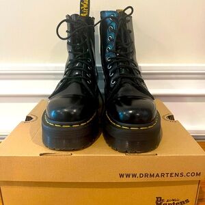 Dr. Martens Jadon Boots Sz W8- Black Polished Smooth